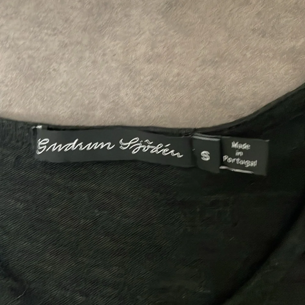Gudrun Sjorden Black Linen Long Sleeve Dress size Small